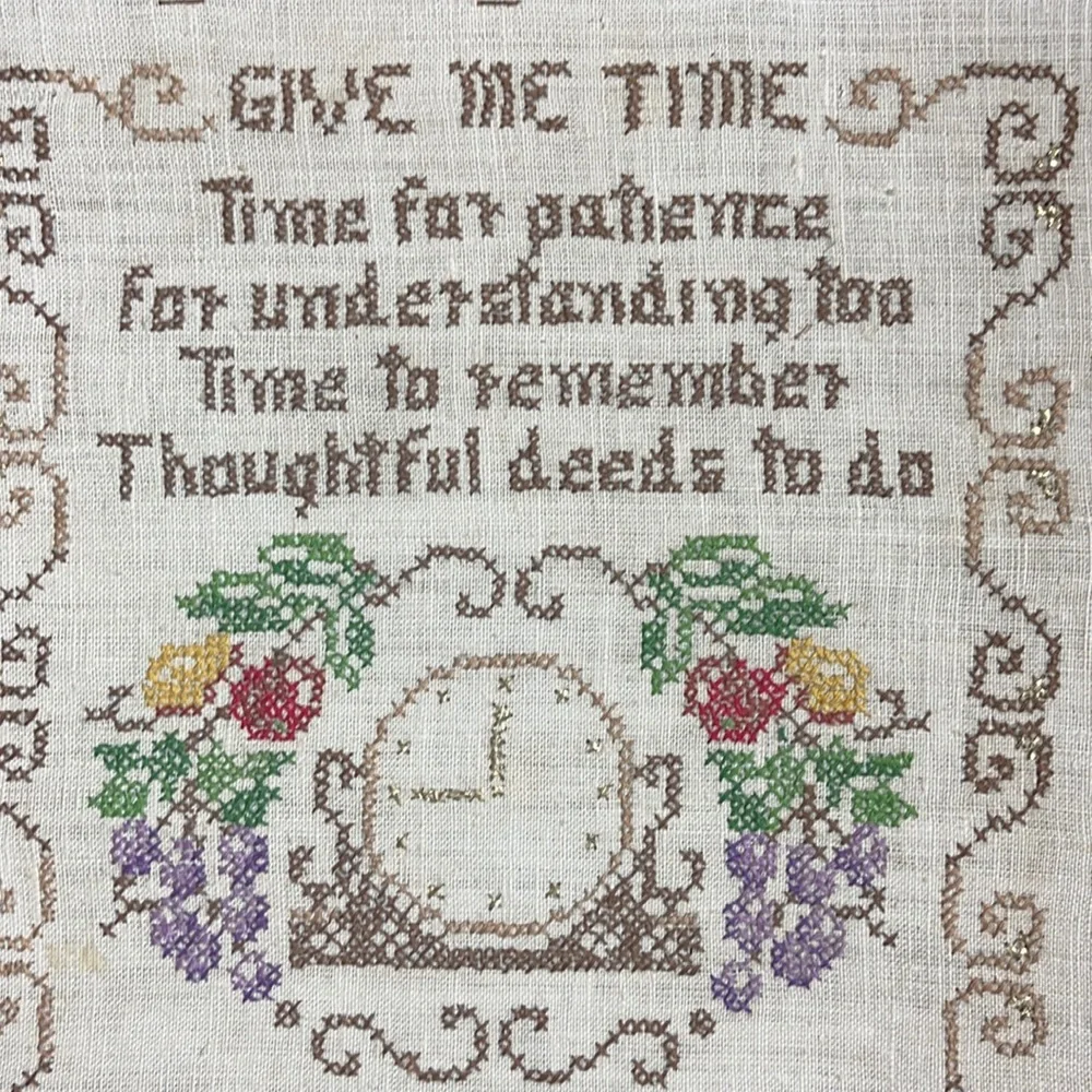 Vintage cross stitch tapestry no frame-this is a dying art & harder to find
